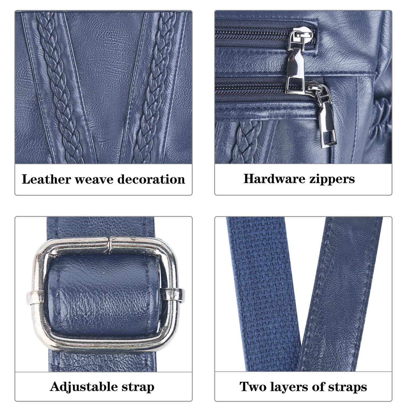 ELDA Chic Crossbody: Soft PU Leather Multi-Pocket Bag