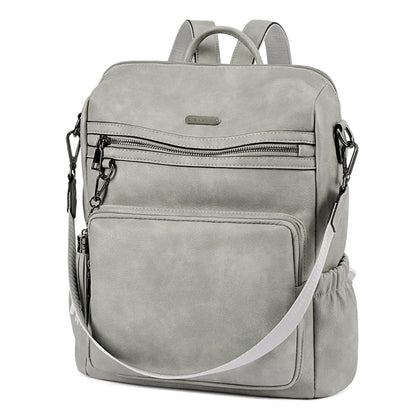 DUO-TONE Luxe Women's Leather Travel Backpack
