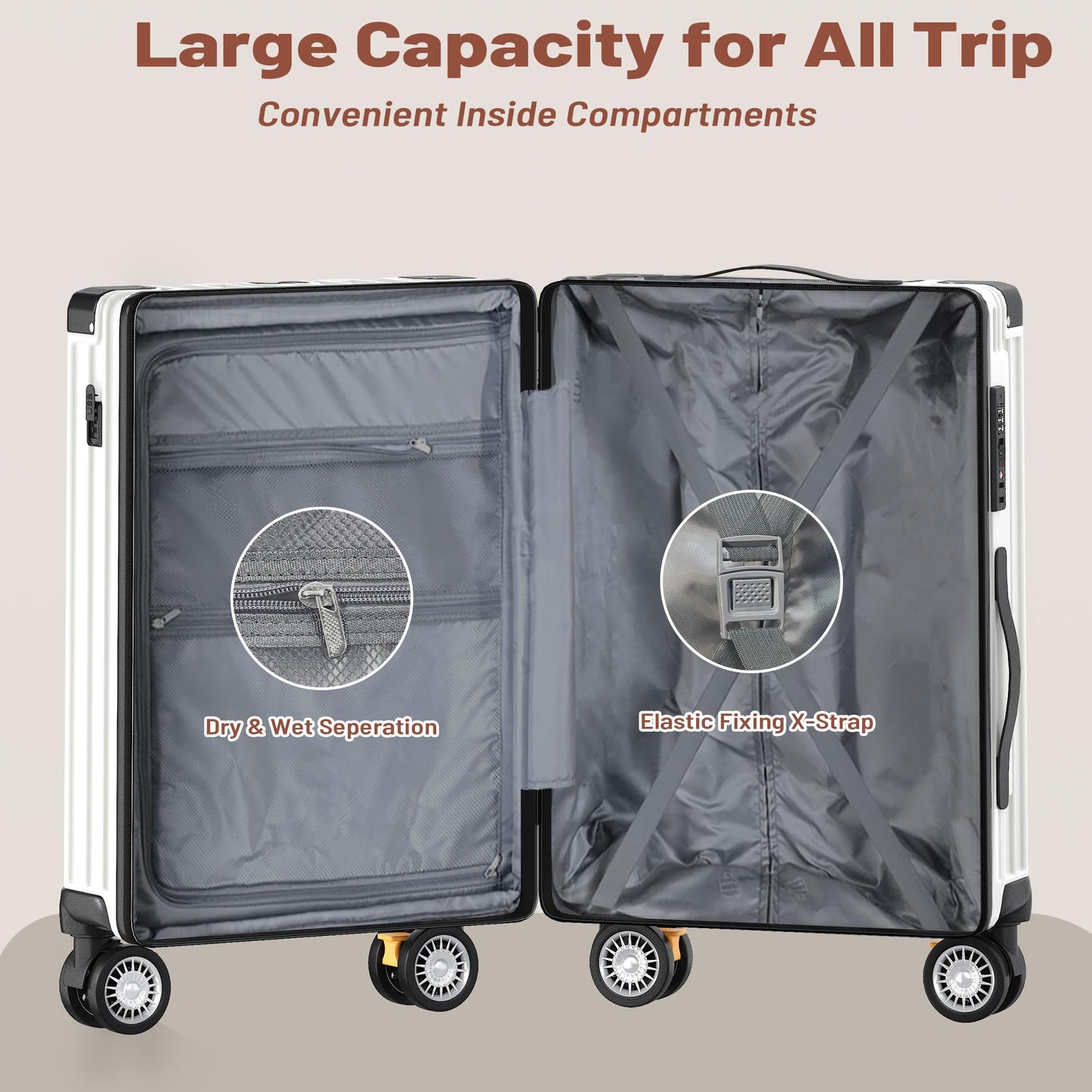 JetGlide 3pc Spinner: Expandable Hardshell Luggage