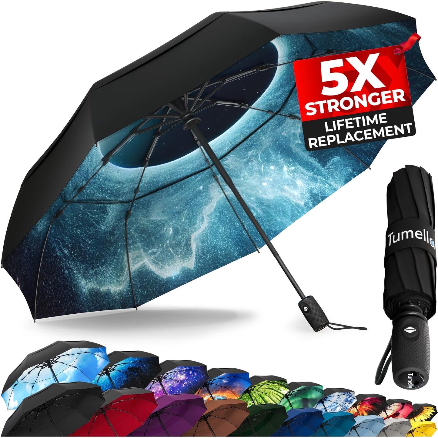 TUMELLA Elite Windproof Travel Umbrella