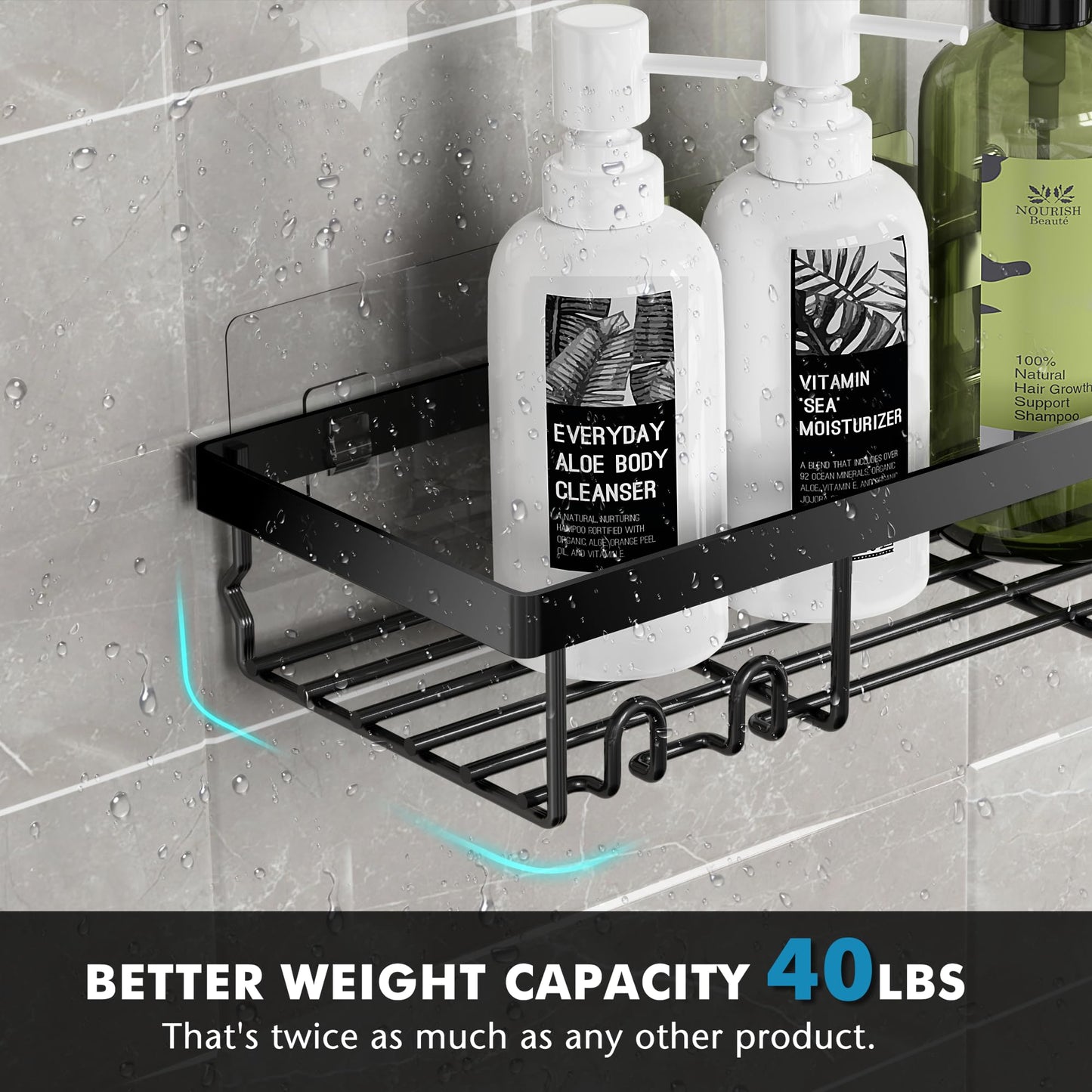 Moforoco Adhesive Shower Caddy Shelf Organizer