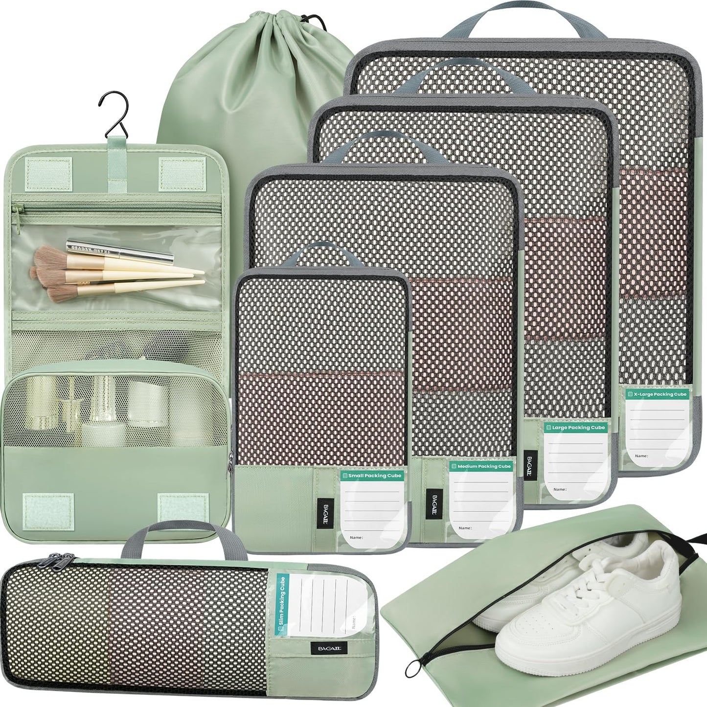 BAGAIL Expandable Travel Compression Cubes Set