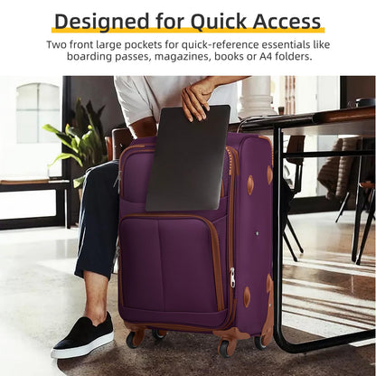 LARVENDER Expandable 5-Piece Spinner Luggage Set