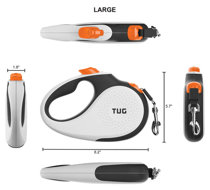 SpinFree 360° Dog Leash - Large, White, 16ft Nylon