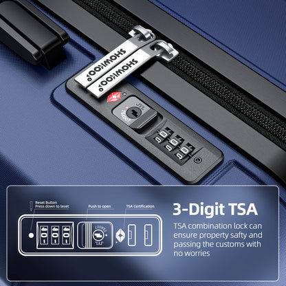 Expandable ShowKoo Suitcase - Durable & TSA Lock