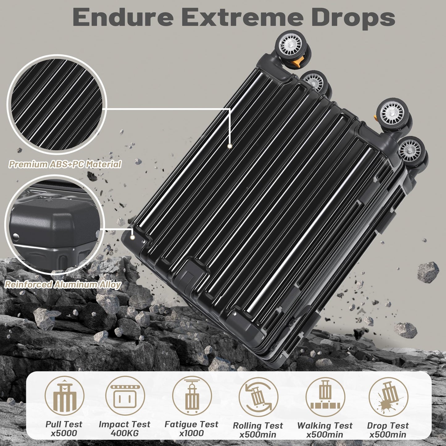 JetGlide 3pc Spinner: Expandable Hardshell Luggage