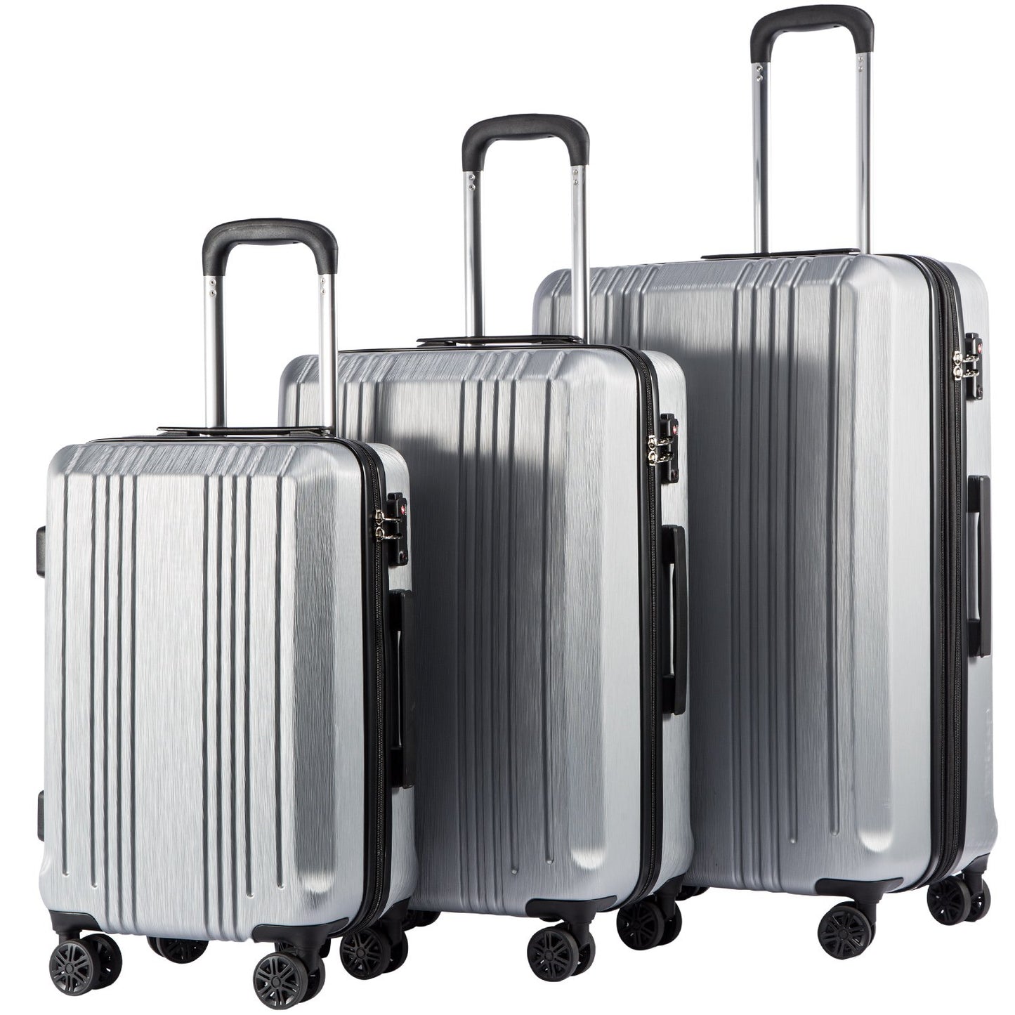 Coolife Expandable Spinner Luggage Set - 3 Piece