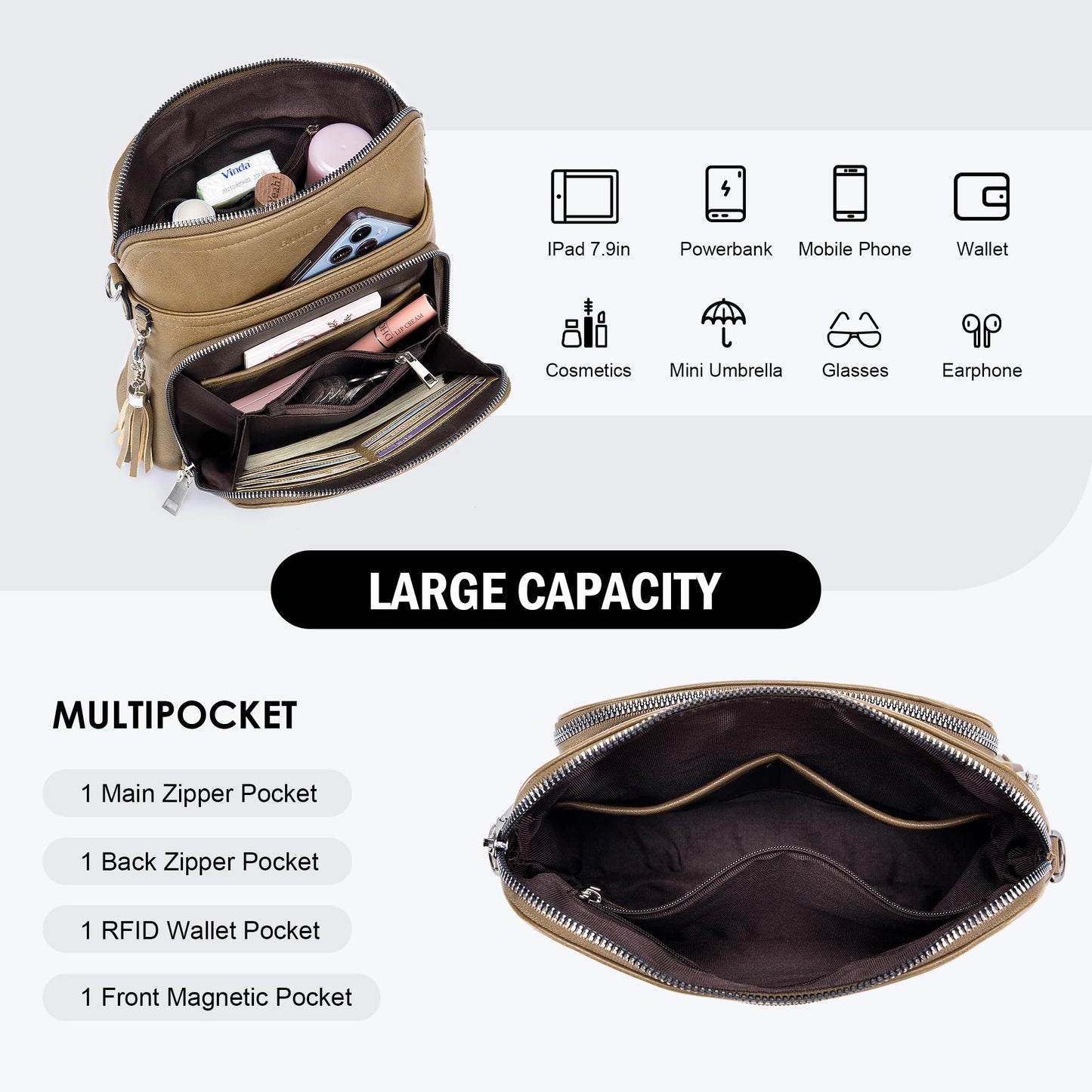 Tassel Charm Crossbody Bag for Women