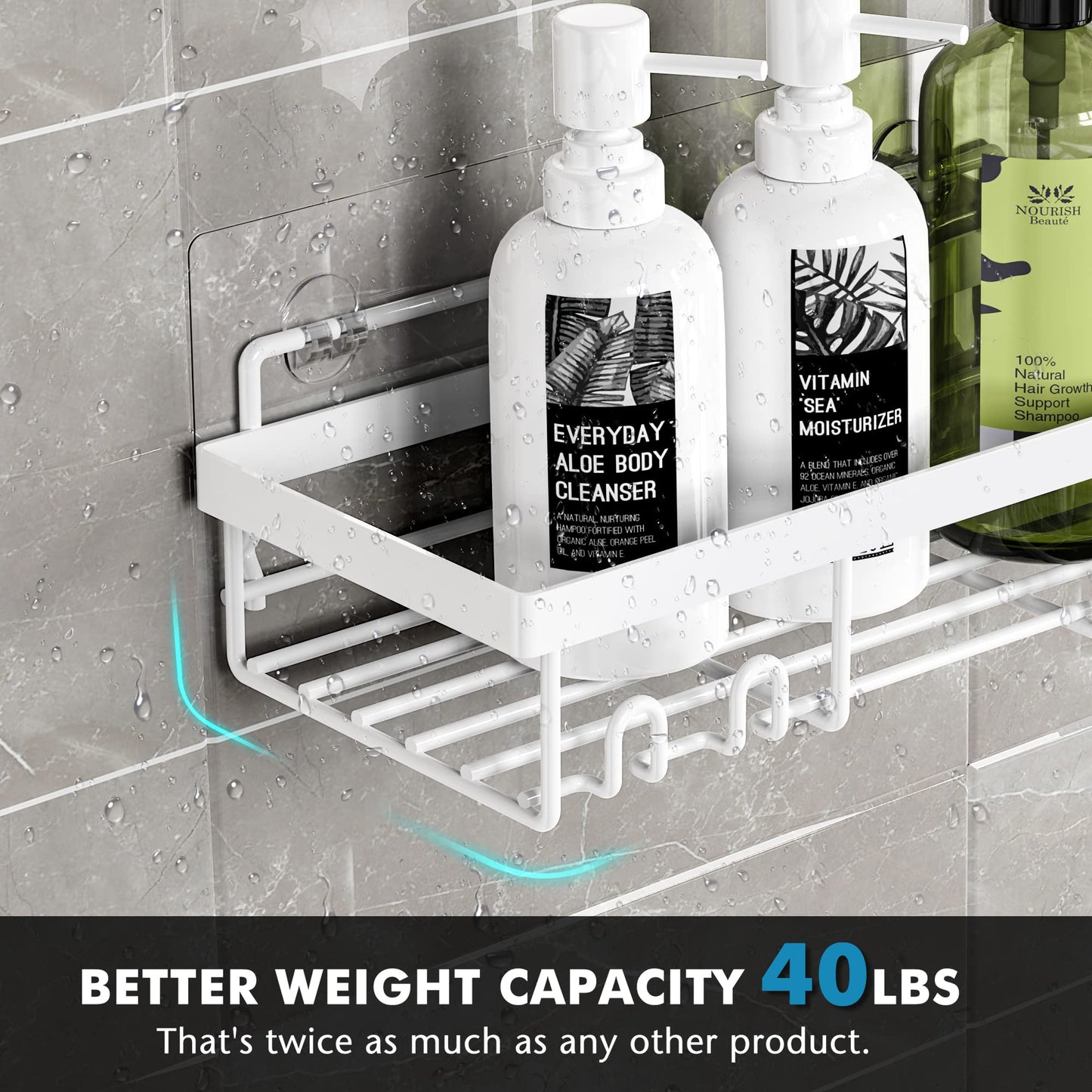 Moforoco Adhesive Shower Caddy Shelf Organizer