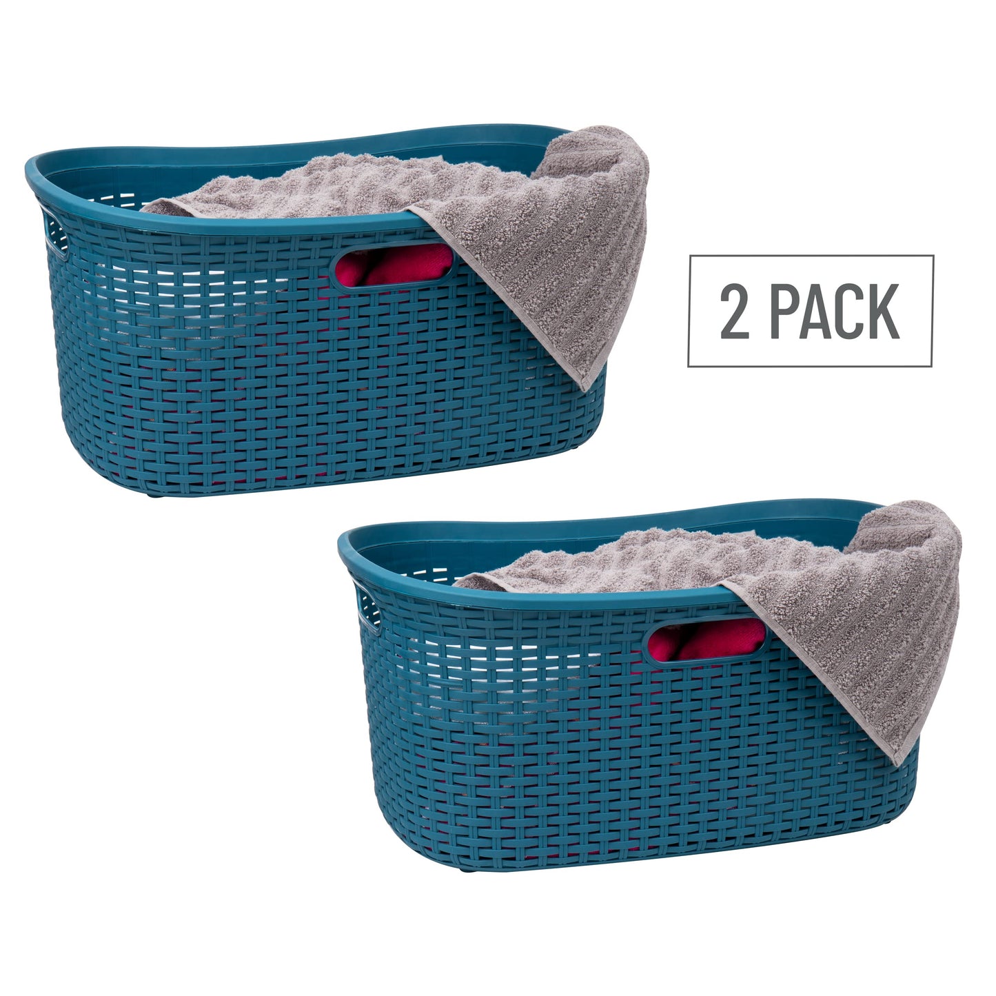 Ivory Wicker Mind Reader 40L Laundry Basket