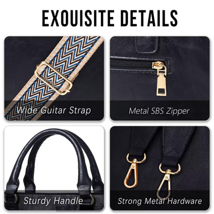 AUYOCO Chic Vegan Leather Crossbody Bag with Strap