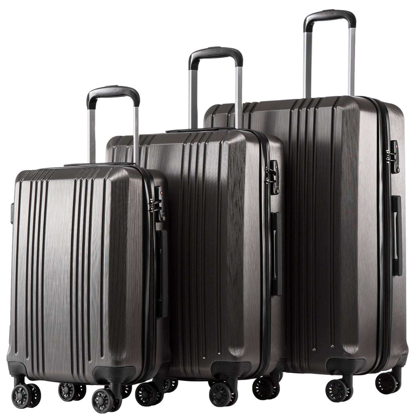 Coolife Expandable Spinner Luggage Set - 3 Piece