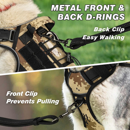 GuardianGrip Tactical Dog Vest - Large, Reflective, Green