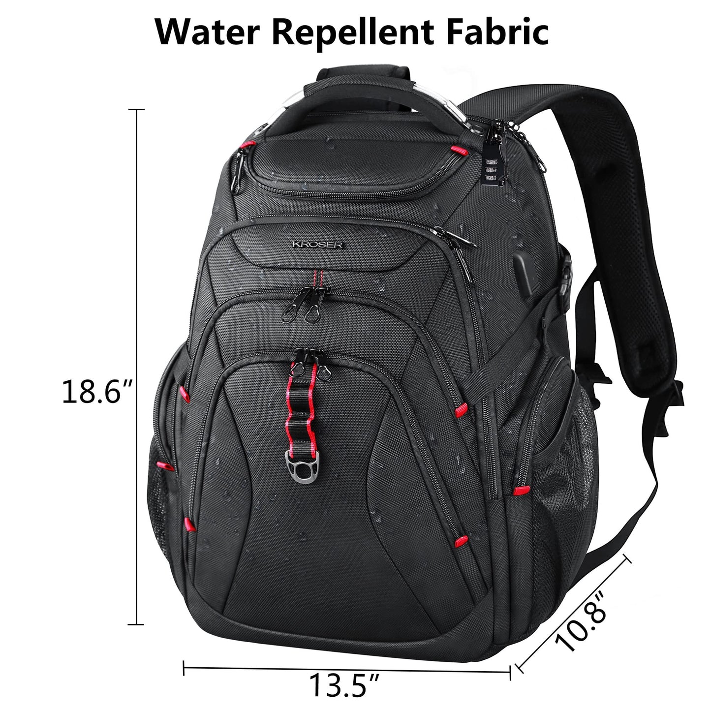 KROSER XL Shield Backpack - RFID & Water-Repellent