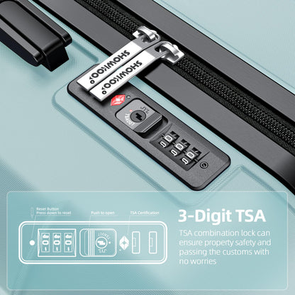 Expandable ShowKoo Suitcase - Durable & TSA Lock