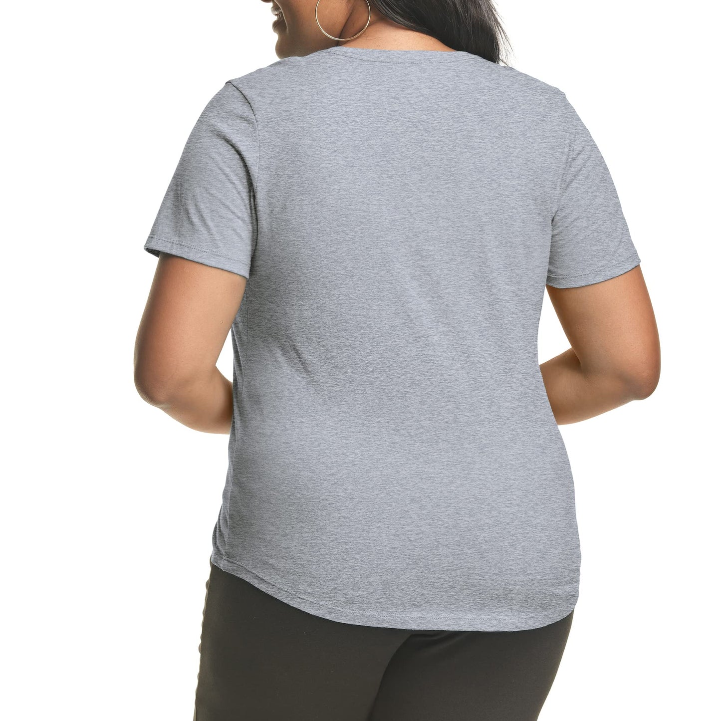 Hanes Plus Size V-Neck Cotton Tee for Women