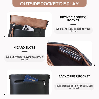 Chic Leather Crossbody with Card Slots for Women