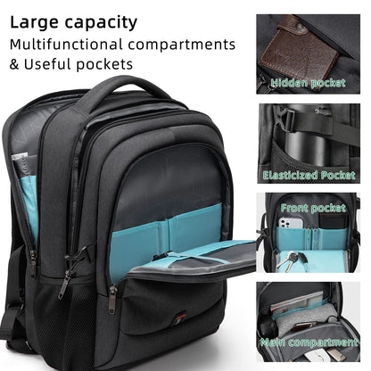 DUSLANG Travel Laptop Backpack with USB Port - Black