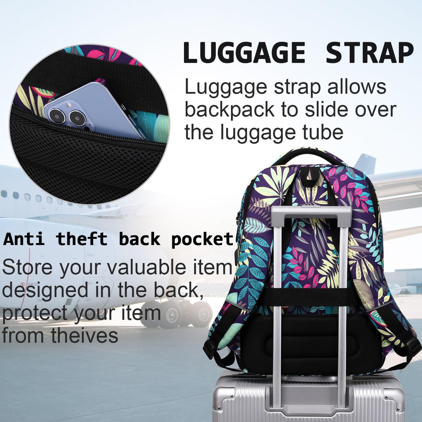 SecureSlim Laptop Backpack with USB & Water Resistance