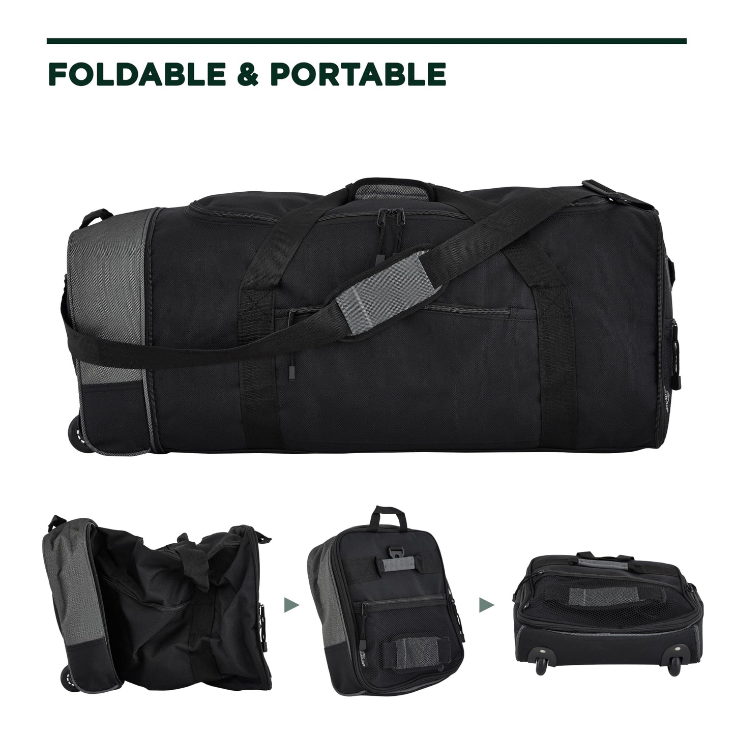 Traveler's Club Expandable Rolling Duffel Bag 32