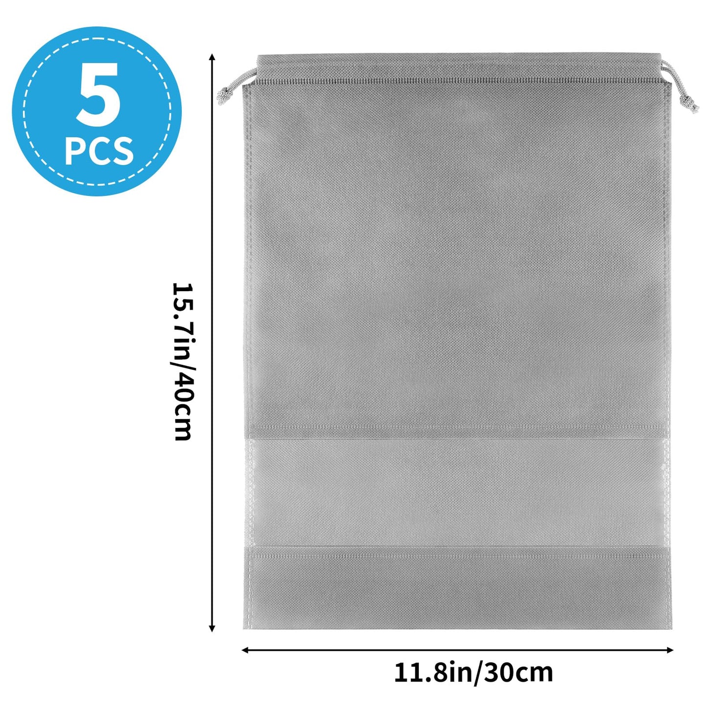 Travel Clear Shoe Bags - 5 Pack Waterproof Storage