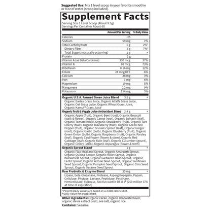 GreenVitality Superfood Powder - Juiced Greens Blend