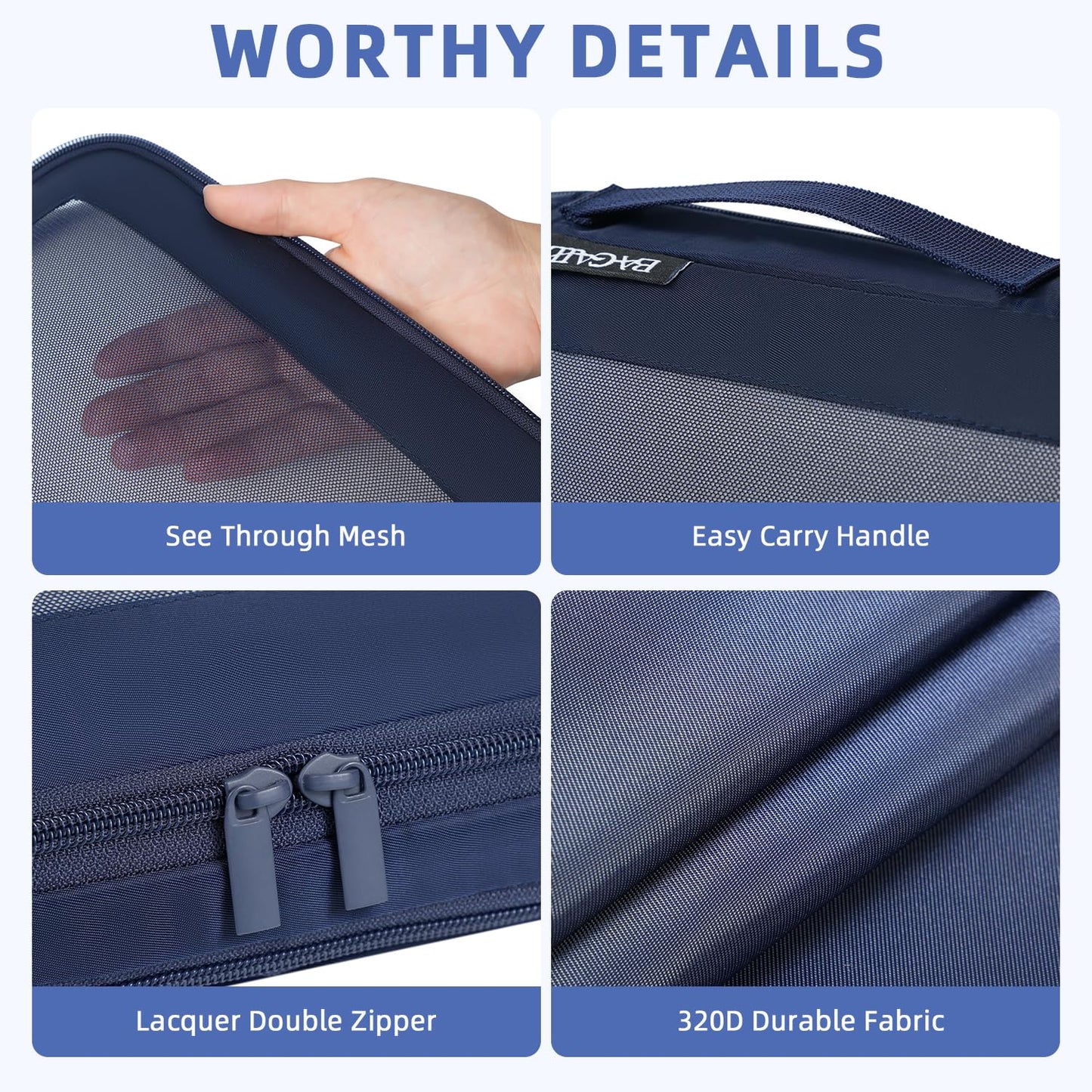 BAGAIL Expandable Travel Compression Cubes Set