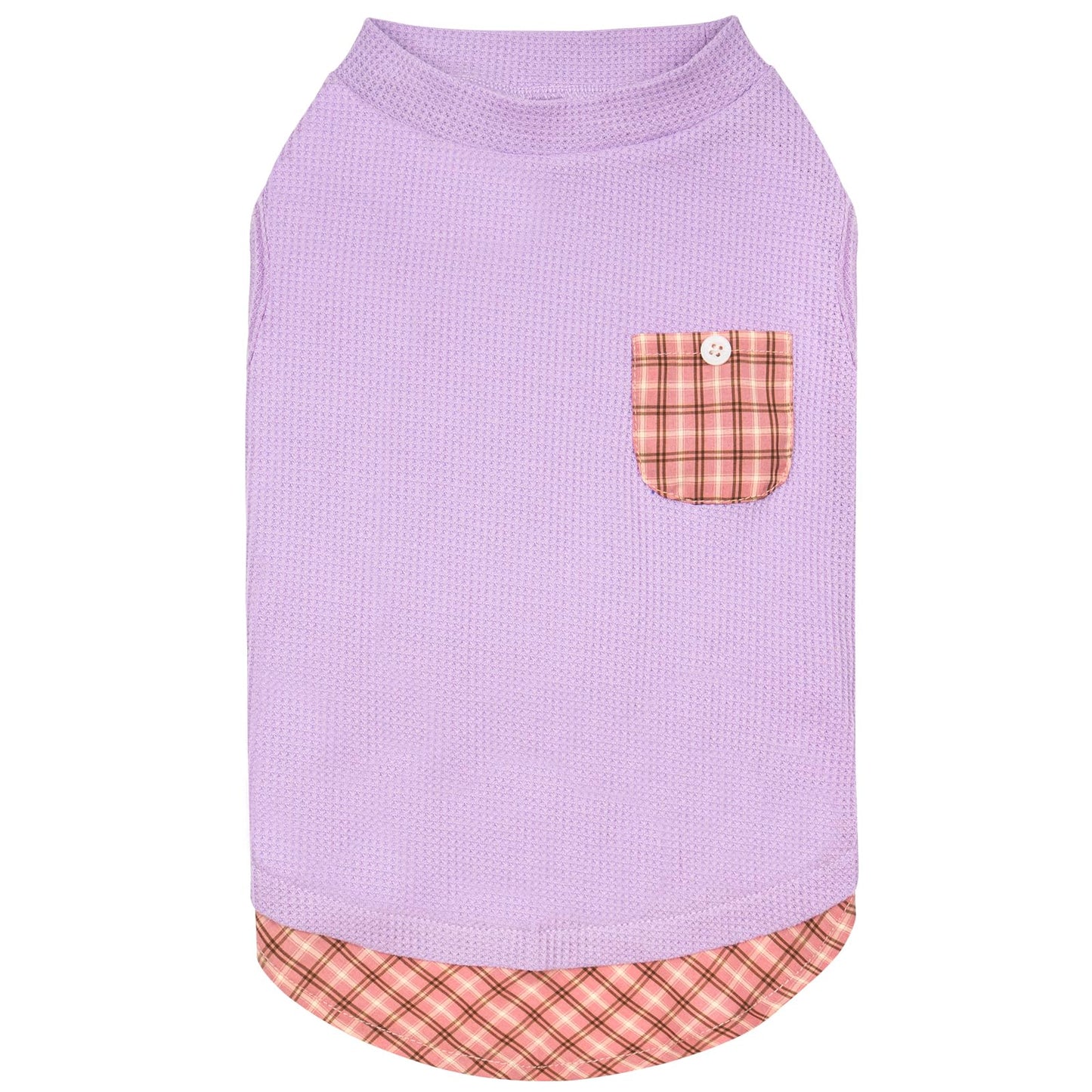 PlaidPup Waffle Vest: Soft, Stretchy, & Cute!