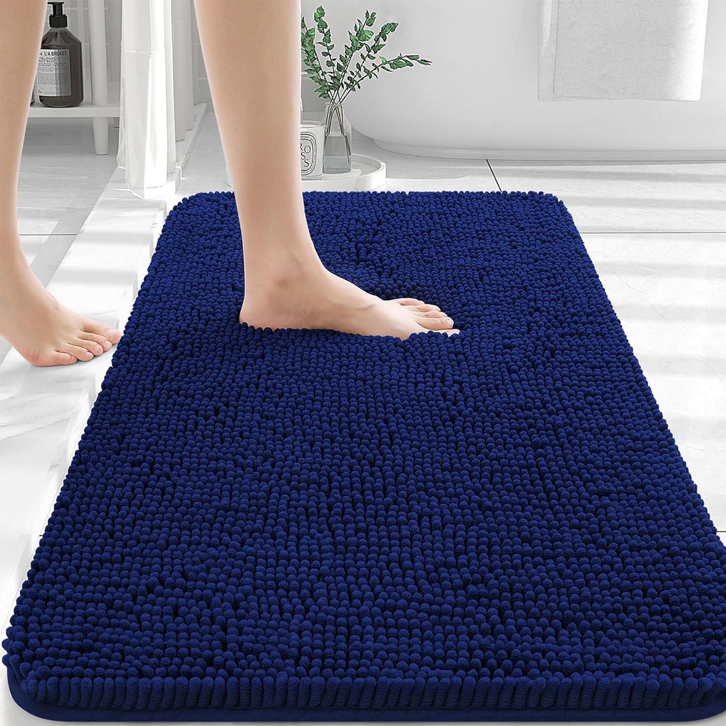 OLANLY Luxe Chenille Bath Mat - Quick Dry & Soft