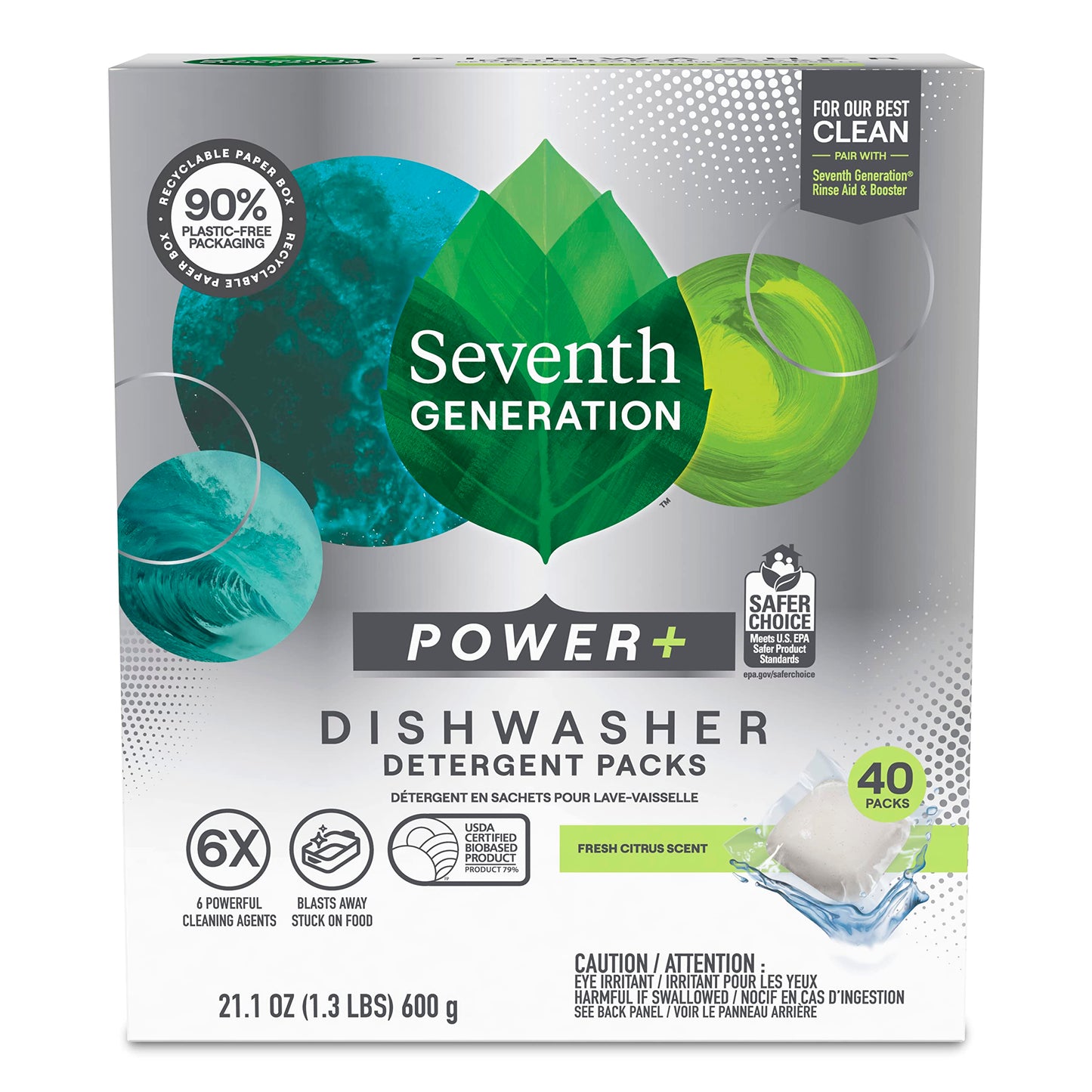 SeventhGen Citrus Sparkle Dishwasher Tabs Duo Pack