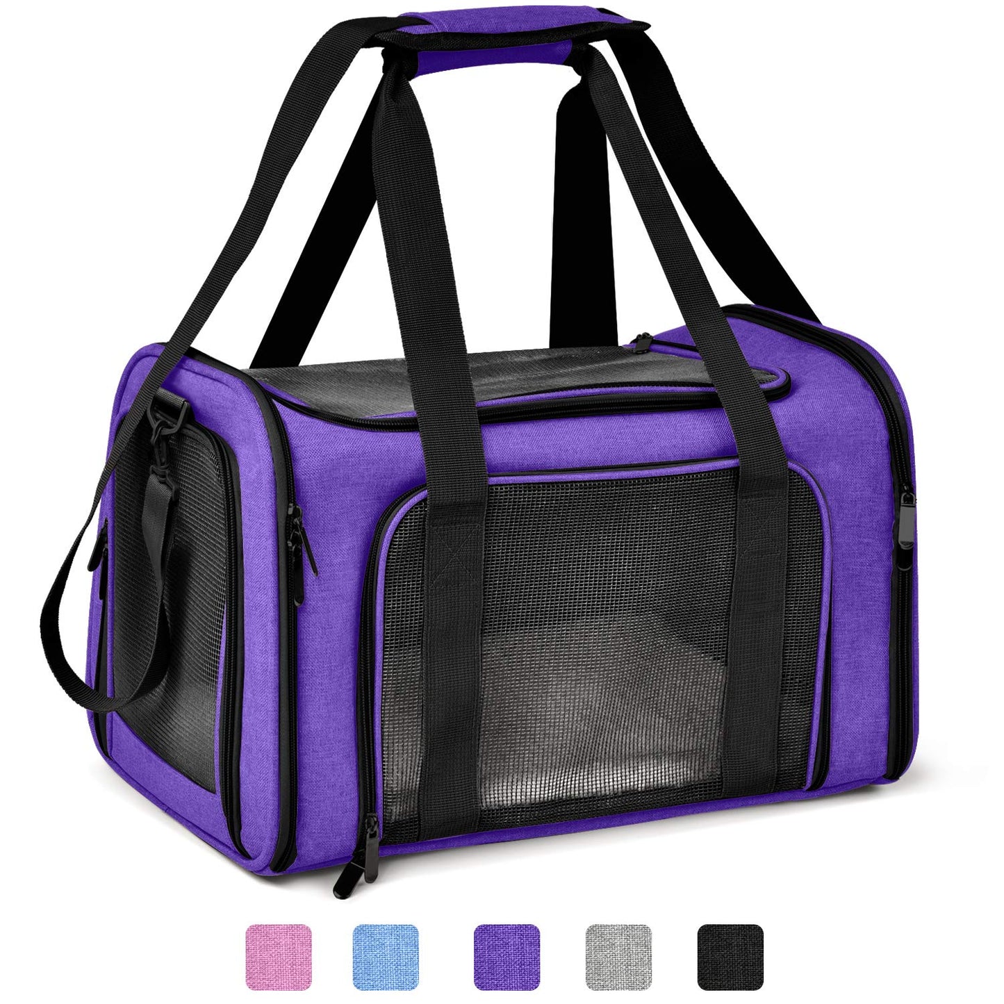 PawsVoyage: Grey TSA-Approved Pet Carrier (15lbs Max)