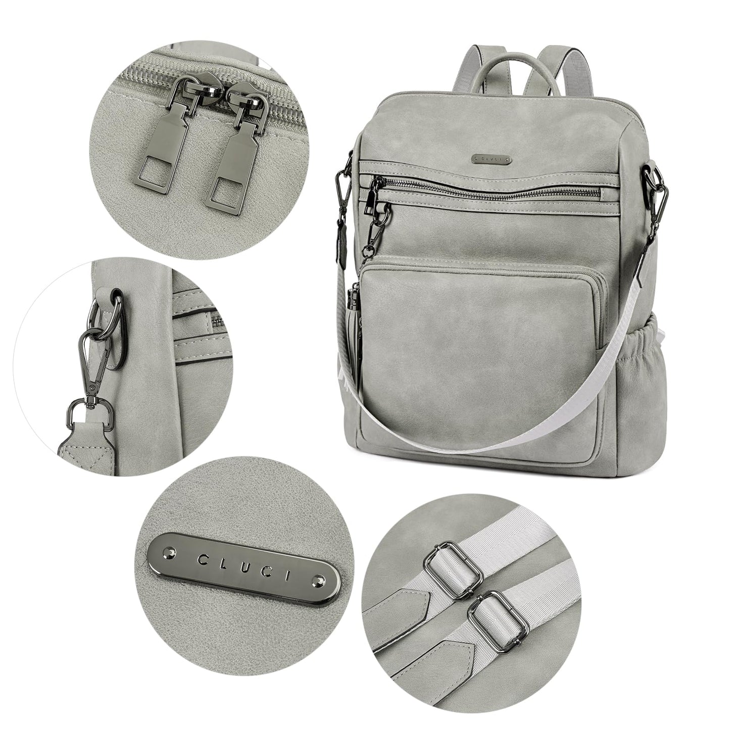 DUO-TONE Luxe Women's Leather Travel Backpack