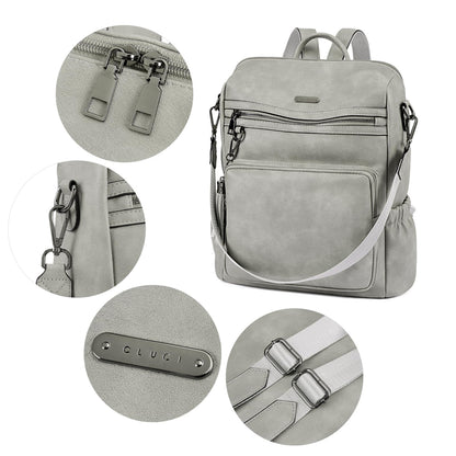 DUO-TONE Luxe Women's Leather Travel Backpack