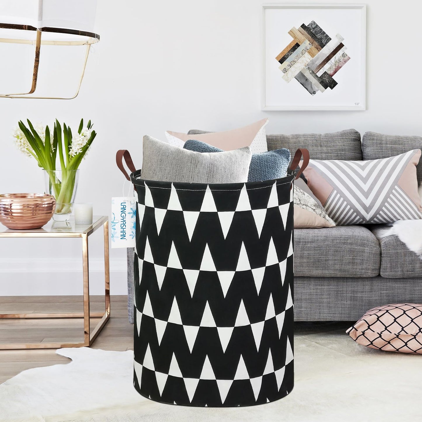 Collapsible Canvas Hamper by LANGYASHAN