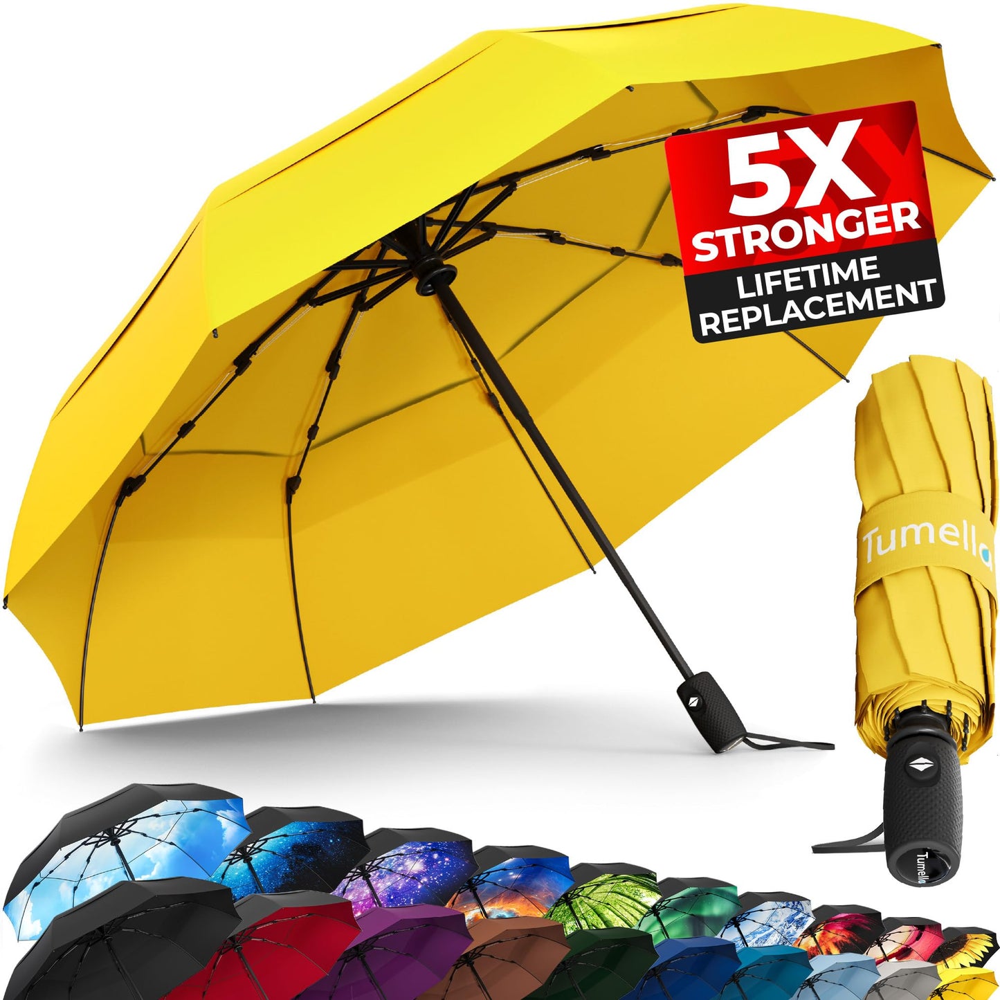 TUMELLA Elite Windproof Travel Umbrella