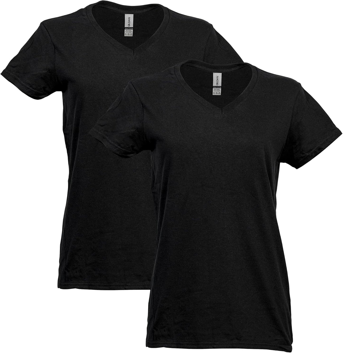 Gildan V-Neck Cotton Tee Duo for Women