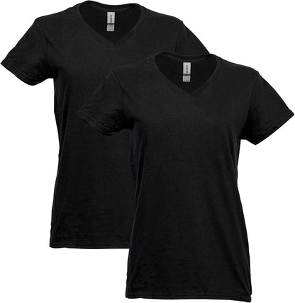 Gildan V-Neck Cotton Tee Duo for Women