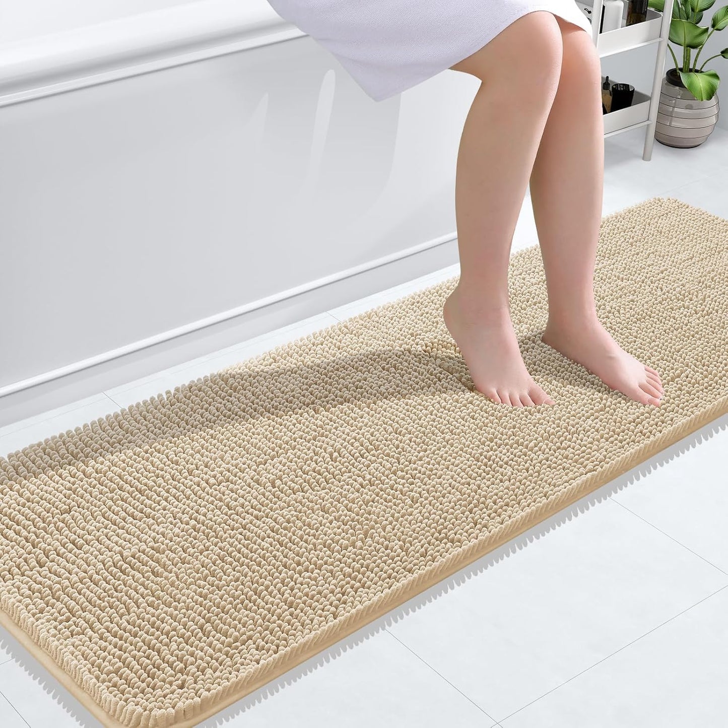 OLANLY Luxe Chenille Bath Mat - Quick Dry & Soft