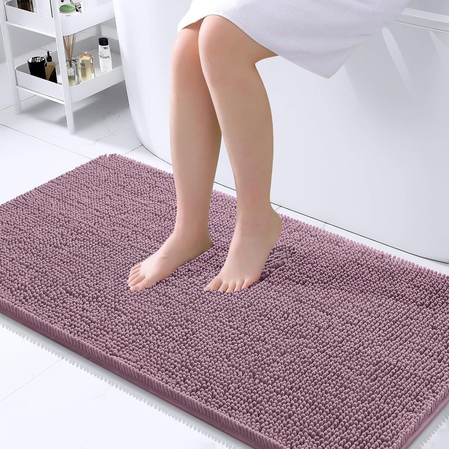 OLANLY Luxe Chenille Bath Mat - Quick Dry & Soft