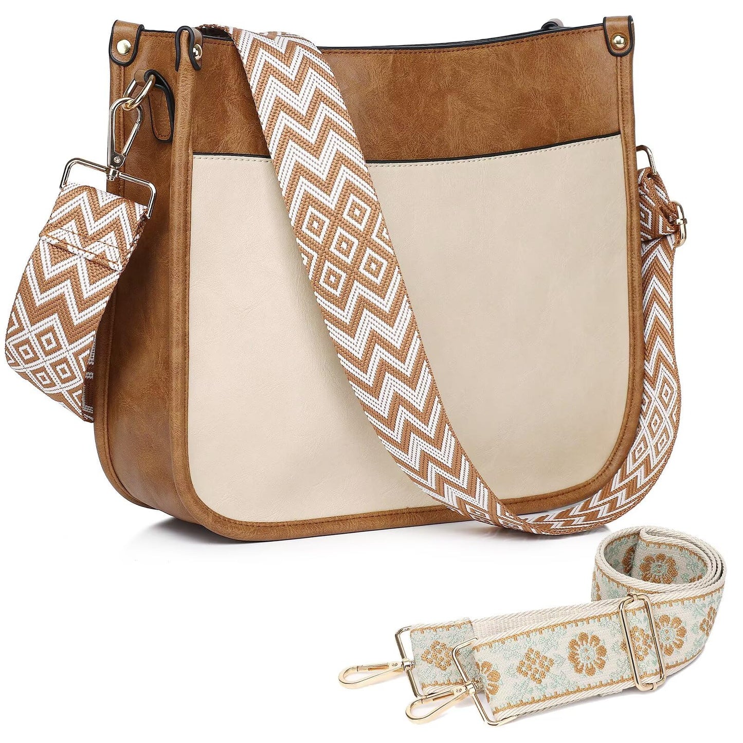 AUYOCO Chic Vegan Leather Crossbody Bag with Strap