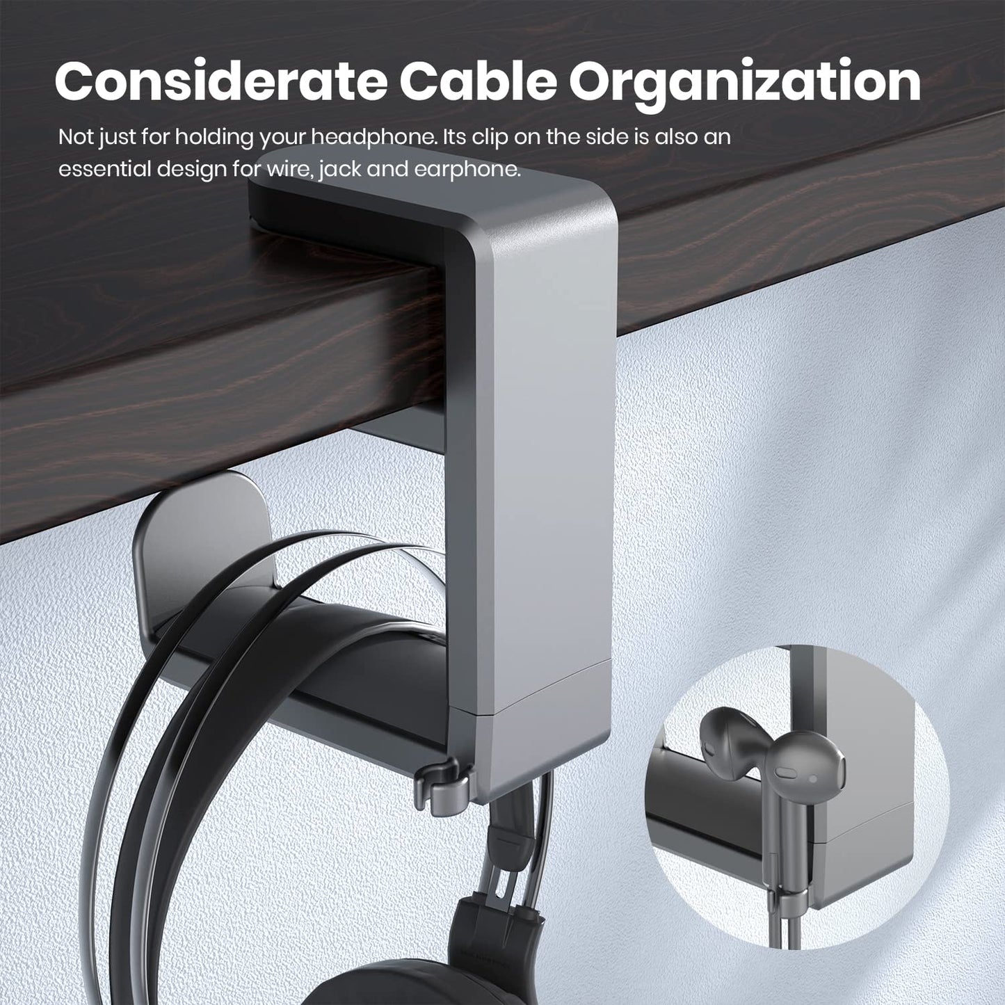 EURPMASK 360° Rotating Headphone Stand & Organizer