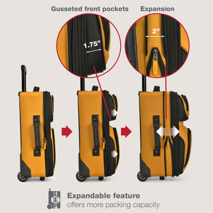 U.S. Traveler Rio Expandable Orange Carry-on