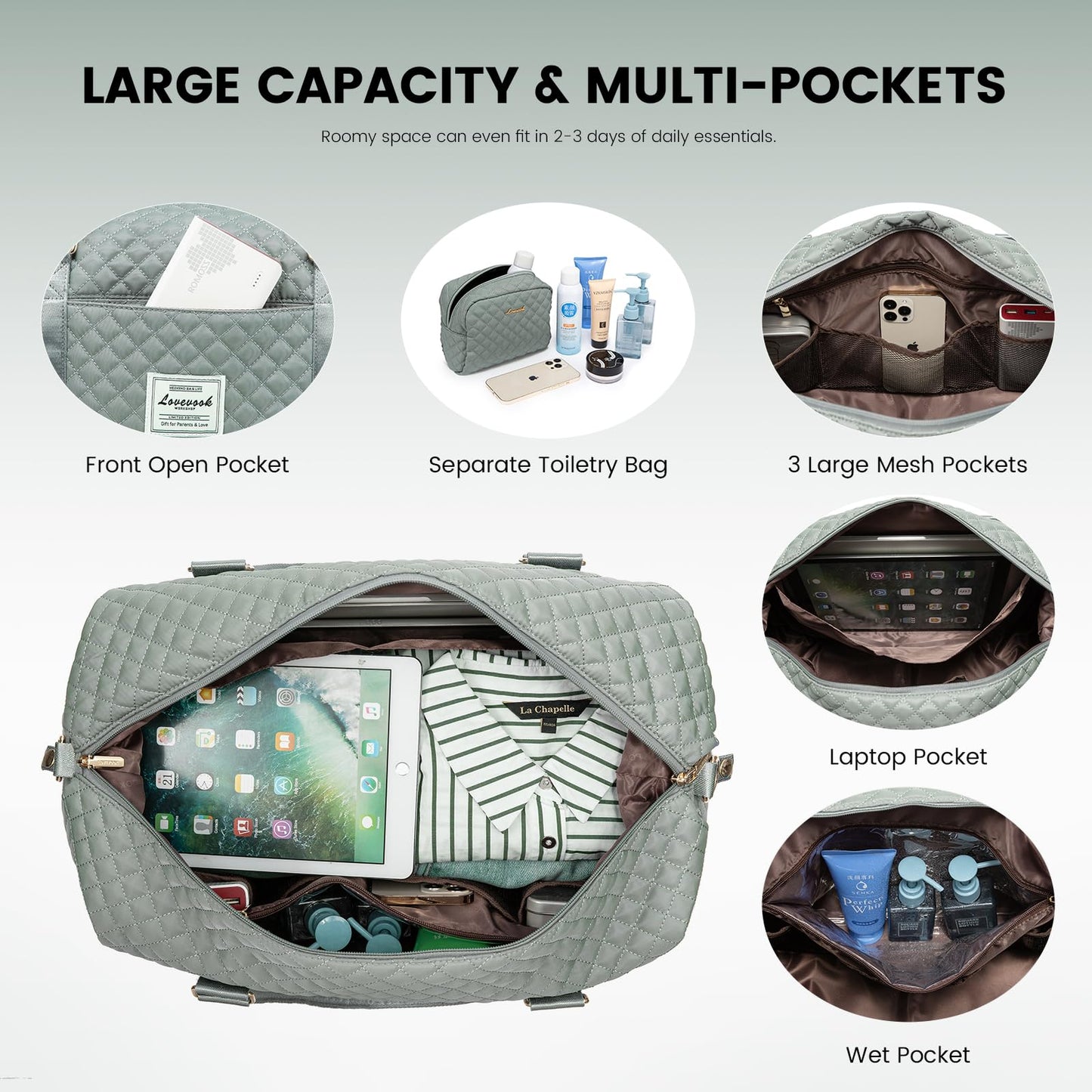 LOVEVOOK All-in-One Duffle: Travel & Gym Ready