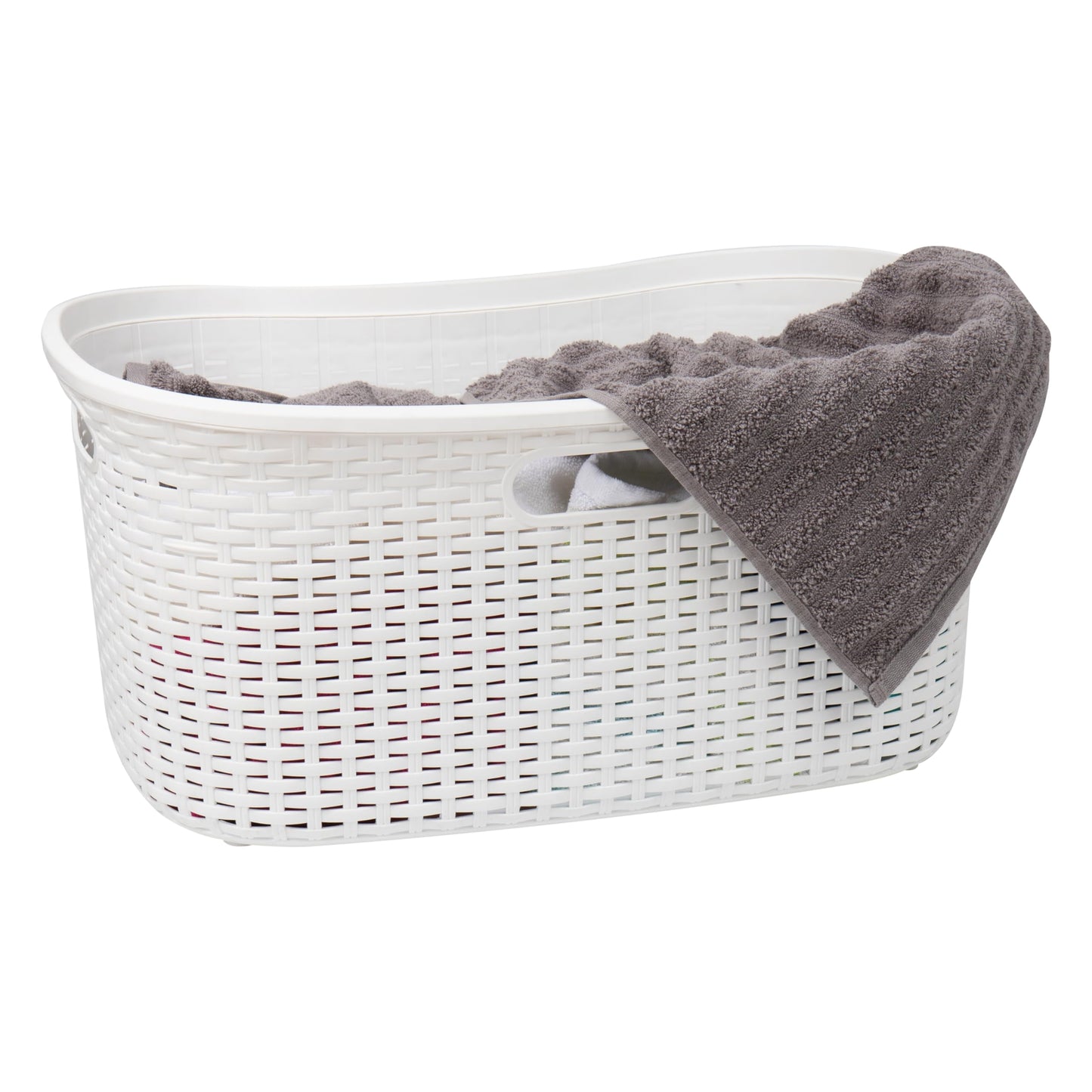 Ivory Wicker Mind Reader 40L Laundry Basket