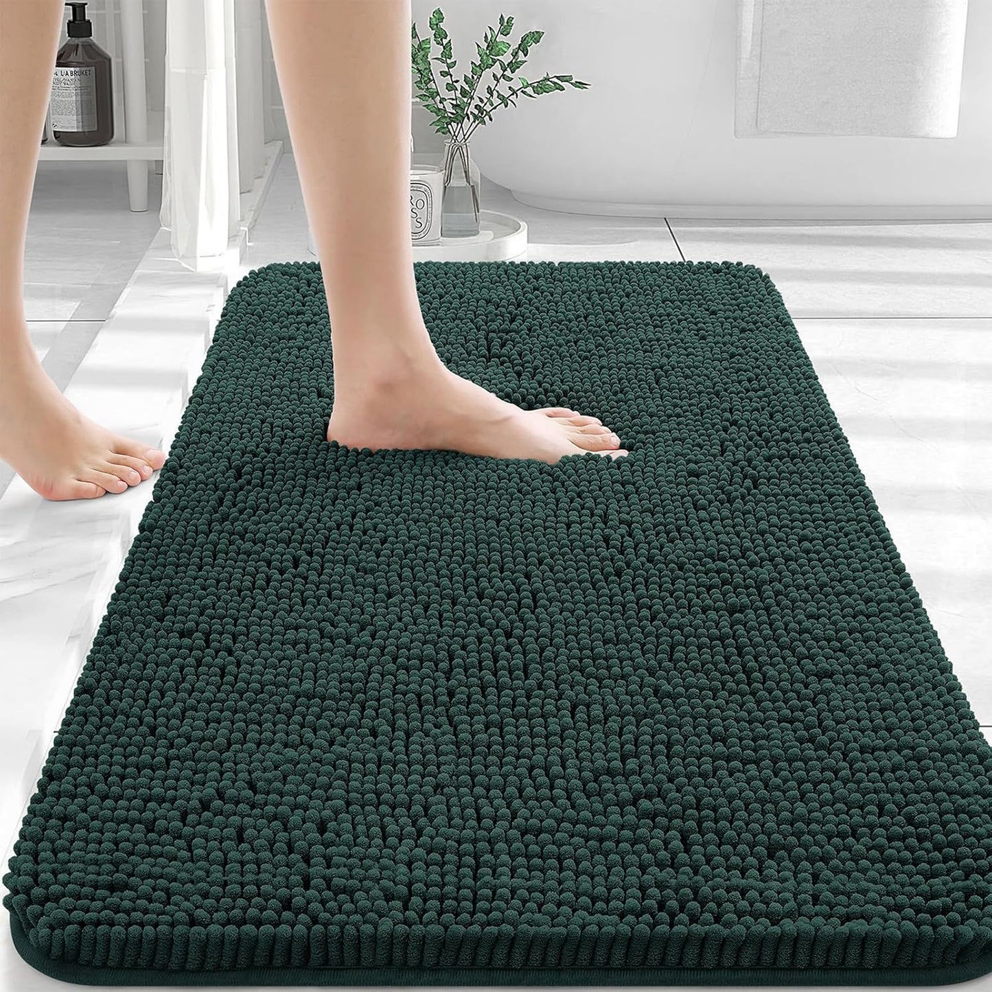 OLANLY Luxe Chenille Bath Mat - Quick Dry & Soft