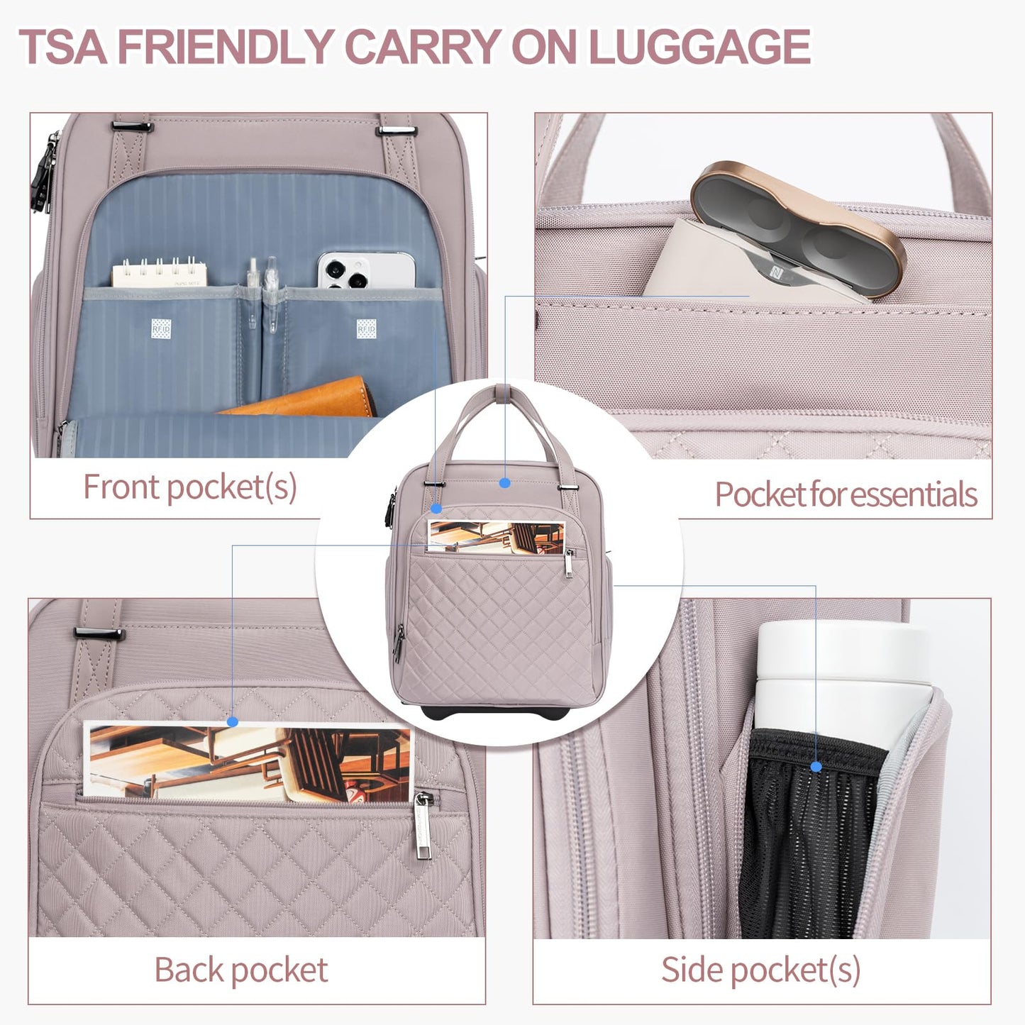 EMPSIGN 16 Wheeled Underseat Travel Bag