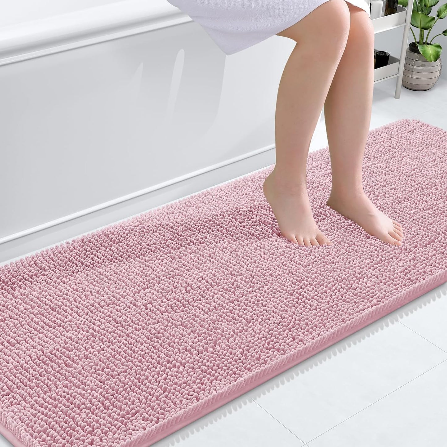 OLANLY Luxe Chenille Bath Mat - Quick Dry & Soft