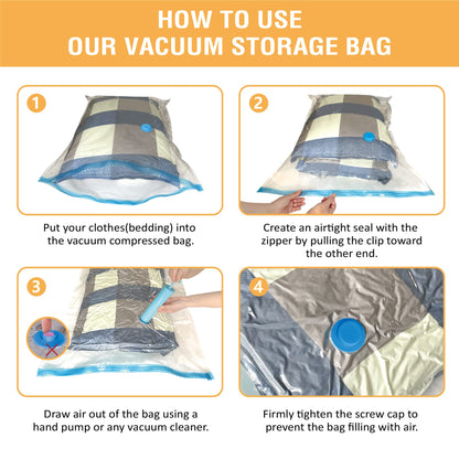 CozyVac Travel Bags with Pump - 6 Pack Space Savers