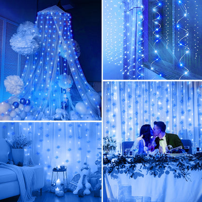 Minetom 300 LED Dimmable Fairy Curtain Lights