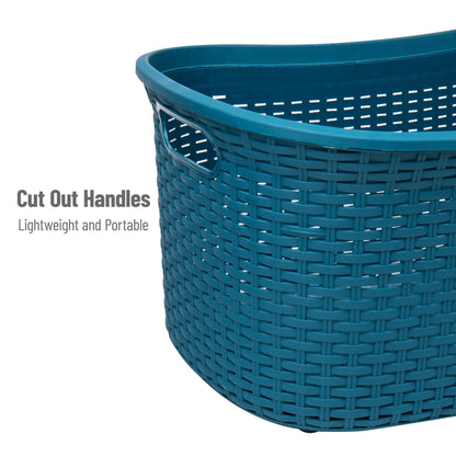 Ivory Wicker Mind Reader 40L Laundry Basket